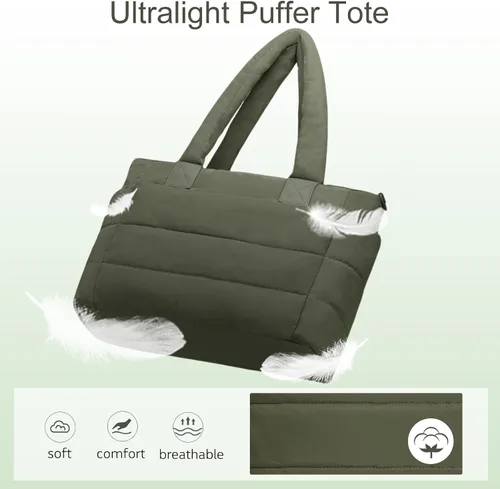 Miniatura 7 de Bolso de mano acolchado para mujer, bolso grande de enfermera, bolso de hombro con cremallera para trabajo y viajes