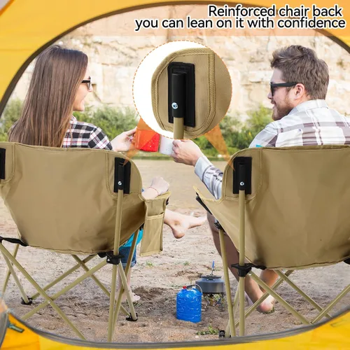 Miniatura 7 de FairySandy Paquete de 6 sillas portátiles para campamento, sillas de campamento plegables ligeras al aire libre, sillas de campamento compactas