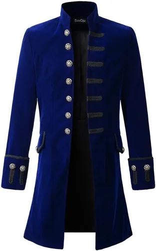 Chamarra de hábito de estilo victoriano, steampunk y gótico de terciopelo para hombre