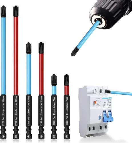 Miniatura 8 de Phillips - Brocas ranuradas para electricistas, LATTOOK - Juego de 6 brocas para electricistas, destornillador, brocas combinadas para interruptores