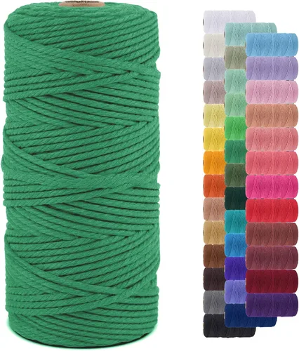 Miniatura 33 de Cuerda de macramé de 0.079 in para 219 yardas, cuerda de algodón natural para manualidades, hilo de cuerda de macramé de colores para colgar