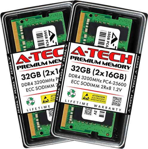 Miniatura 49 de A-Tech 4GB DDR4 2133MHz PC4-17000 ECC SODIMM 1Rx8 Rango único 1.2V 260-Pin Módulo de actualización de memoria RAM para Microserver, estación