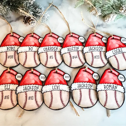 Miniatura 4 de Gorra de béisbol personalizada con sombrero de Santa para niños, jugador, entrenador, mamá, papá, abuela, nombre personalizado, impresa en MDF