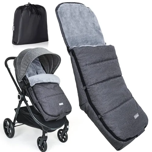 Miniatura 11 de Orzbow Saco Abrigado Universal, Saco de Dormir para Cochecito Clima Frío, Cubrepiés Impermeable para Niños Pequeños (Negro)