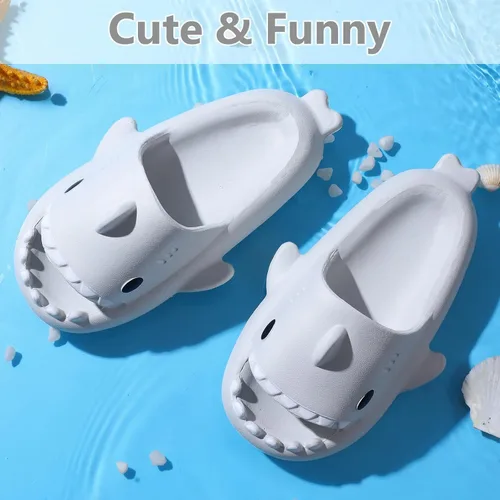 Miniatura 7 de Sandalias de baño con diseño de tiburón para niños y niñas Sandalias de ducha para niños y niñas Sandalias de playa y piscina Secado rápido