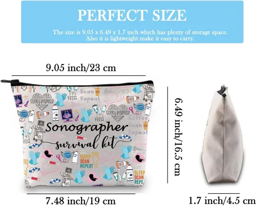 Miniatura 2 de GJTIM Kit de supervivencia para ecografista, regalo para radiólogo, bolsa de maquillaje con cremallera para ultrasonido, bolsa de maquillaje