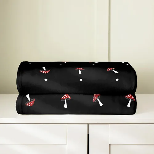 Miniatura 4 de Bonita manta de hongos para niños y niñas, manta de dibujos animados de hongos kawaii, manta de forro polar en forma de hongo rojo, tamaño Color 17