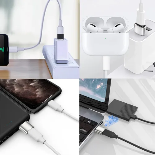 Miniatura 5 de Adaptador USB C hembra a USB macho, paquete de 3 unidades, adaptador USB tipo C a USB-A OTG compatible con iPhone 17/16/15 Samsung Galaxy