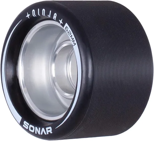 Riedell Ninja Speed Wheels - Ruedas Sonar para patines - Paquete de 4 unidades de 2.441 in x 1.693 in | Negro | 94A