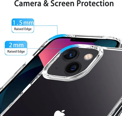 Miniatura 4 de JJGoo Compatible con iPhone 13 Funda transparente, transparente a prueba de golpes, delgada, antiarañazos, carcasa protectora de policarbonato duro