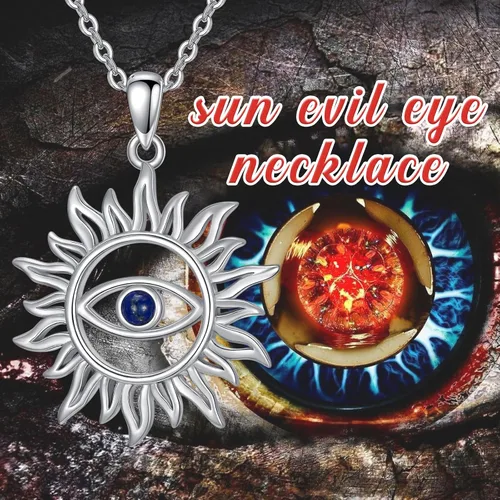 Miniatura 3 de PROESS Collar de plata de ley 925 con amuleto de protección espiritual para mujeres y hombres con cadena de 18 + 2 pulgadas