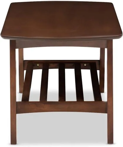 Miniatura 4 de Baxton Studio Sacramento Mid-Century - Mesa de centro moderna de estilo escandinavo, nogal oscuro