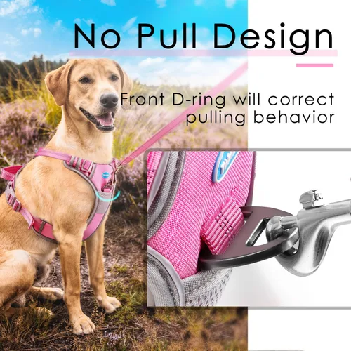 Miniatura 2 de ThinkPet Arnés deportivo transpirable, antitirones para perro, con asa, arnés reflectante y ajustable para perros medianos o grandes, clip trasero