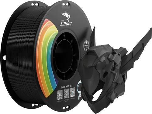 Creality Filamento PLA+ Negro 1.75mm, filamento para impresora 3D de alta resistencia y sin enredos, embalaje al vacío, filamento para impresión 3D