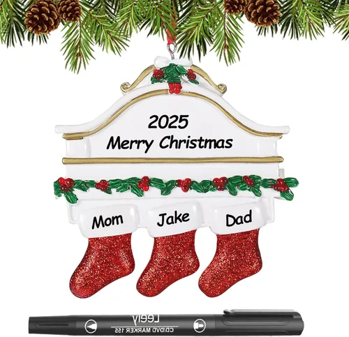 Miniatura 29 de Adornos de Navidad personalizados 2025, familia de 2, 3, 4, 5, 6, gnomo, adorno de Navidad personalizado con nombres, adornos familiares Gnomos
