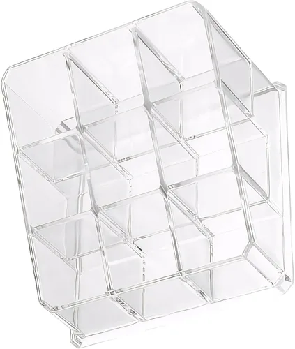 Miniatura 10 de Organizador de lápiz labial transparente para tocador, caja de almacenamiento de maquillaje, soporte para cosméticos para escritorio, diseño ligero