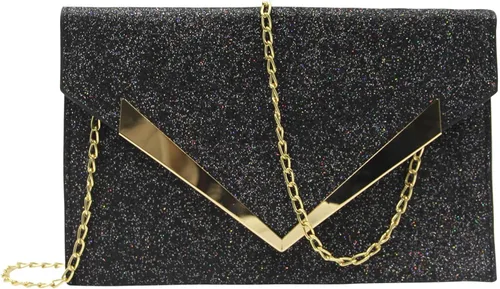 Miniatura 4 de Caviotess Women Shiny Sequin Envelope Clutch Purse Elegant Evening Bag Shoulder Handbag with Chain Strap
