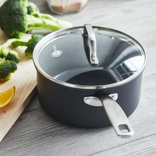 Miniatura 2 de GreenPan Chatham Cerámica Saludable Antiadherente Dura Anodizada, Cacerola de 3QT con Tapa, Libre de PFAS, Apta para Lavavajillas, Apta para Horno
