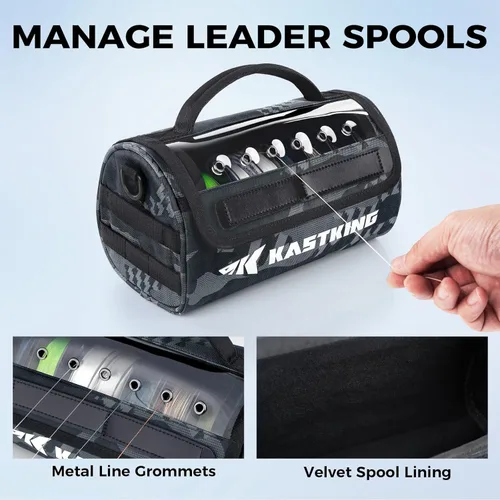 Miniatura 5 de KastKing BaitSpace Bolsa de gestión de línea, bolsa de almacenamiento de línea de pesca con nailon resistente al agua, ventana transparente, divisor