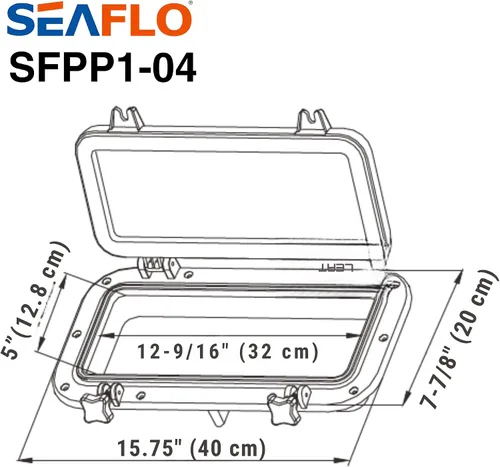 Miniatura 8 de SEAFLO Ventana rectangular para ojo de buey con plástico ABS y vidrio tintado, 16 x 8 pulgadas (blanco)