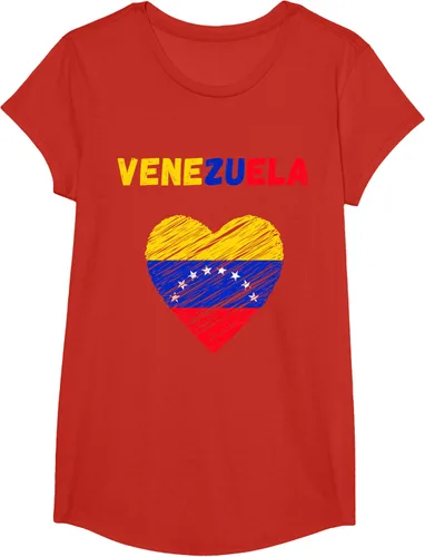 Miniatura 69 de Camiseta con la bandera venezolana con corazón de Venezuela, Negro