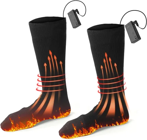 Electric Heated Socks for Men Women, Battery Operated Washable Thermal Socks Winter Warm Socks for Outdoors Work Fishing Hunting Skiing Cycling