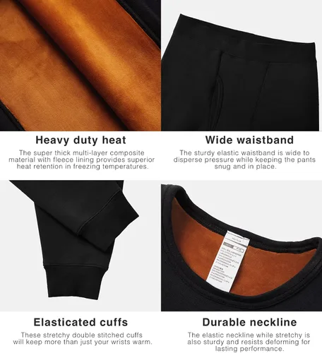 Miniatura 6 de LAPASA Men's Ultra Heavyweight Thermal Underwear Set Extreme Cold Weather Base Layer Top Bottom Fleece Lined Long Johns M63