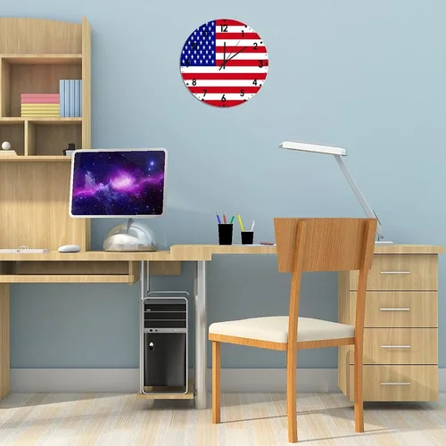 Miniatura 487 de Cheyan Reloj de pared con bandera de Canadá de 12 pulgadas, silencioso, sin tictac, de PVC, funciona con pilas, reloj redondo decorativo, regalo