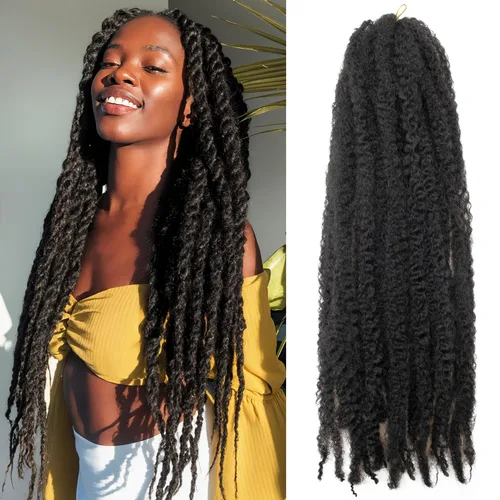 Miniatura 43 de Cabello trenzado Marley Twist de 18 pulgadas, extensiones sintéticas suaves, esponjosas y versátiles para estilos de aspecto natural, perfecto