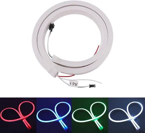 Miniatura 8 de Cuerda de luz de neón RGB, tira de luz LED inteligente direccionable, DC 5V SK6812 60LEDs/m impermeable, cambio de color, luces de barra de letras