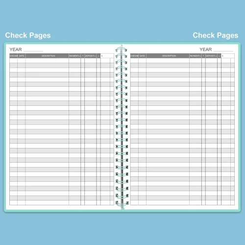 Miniatura 2 de Registro de cheques - Libros de registro A5 con registros de cheques y transacciones, libro de registro de cuentas de cheques para personal y verde