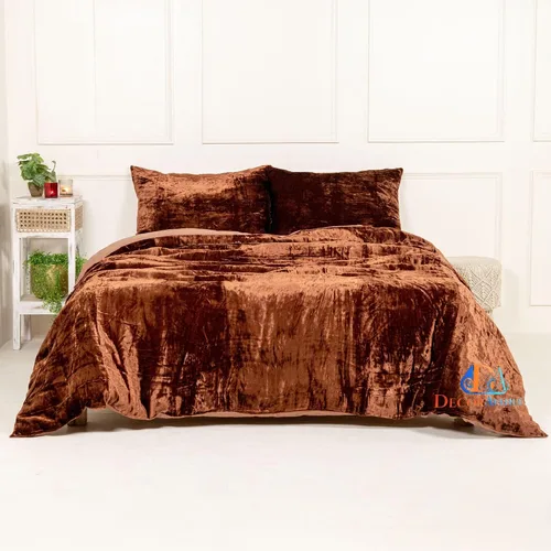 Miniatura 8 de Funda de edredón de terciopelo sólido ultra-luxe, ropa de cama boho UO, funda de colcha Donna, juego de edredón de 3 piezas, juego de cama de Azul