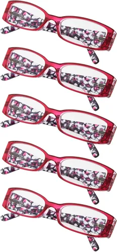 Miniatura 4 de Paquete de 5 lentes de lectura con diseño floral para mujer, incluye lectores de sol