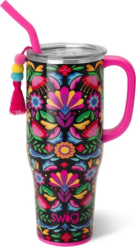 Miniatura 37 de Swig Life - Taza Mega de 40 onzas, Taza de 40 oz con asa y pajita, apta para portavasos, apta para lavavajillas, taza aislante extra grande
