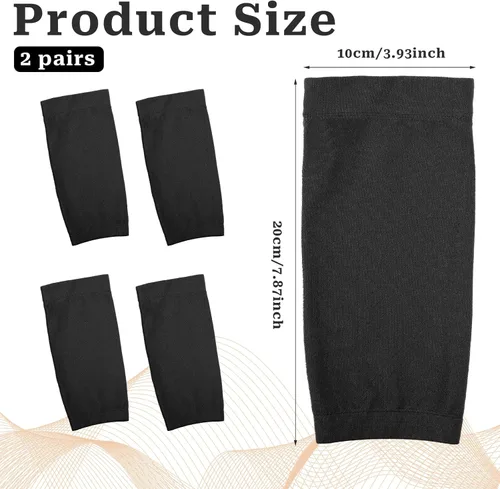 Miniatura 2 de 2 pares de fundas para tatuajes de antebrazo para mujeres y hombres (negro, 7.9 x 3.9 pulgadas)