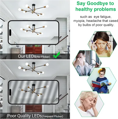 Miniatura 8 de MAXvolador Paquete de 12 bombillas LED A19, bombilla LED equivalente a 100 W, luz blanca diurna de 5000 K, 1100 lúmenes, base media E26, CRI 85+,