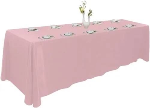 Miniatura 17 de Urby Mantel negro para mesas rectangulares de 6 a 8 pies con capacidad para 6 a 8 personas, manteles de mesa de tela para fiestas de 6 a 8 sillas