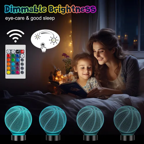 Miniatura 5 de Linkax Regalos de baloncesto para adolescentes, niños y niñas, luz nocturna de ilusión 3D, regalos de Navidad para edades de 8 a 13 años, 5 a 15