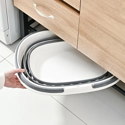 Miniatura 9 de Cesta de lavandería plegable compacta, cesta desplegable de tamaño pequeño, perfecta para dormitorio, baño, viajes, no para familias numerosas