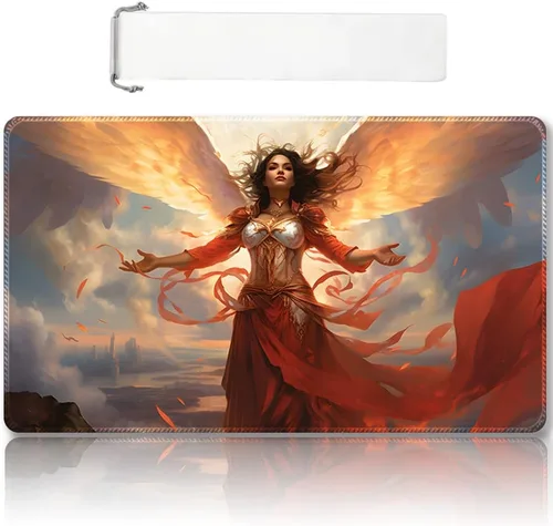 Miniatura 26 de Tapete de juego MTG cosido de alta calidad con zonas y parte trasera de goma antideslizante, tapete de juego TCG para MTG y otros juegos de cartas