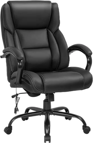 Silla de oficina para computadora, silla de oficina grande y alta, 400 libras, base de metal resistente, silla de escritorio ergonómica para masaje,