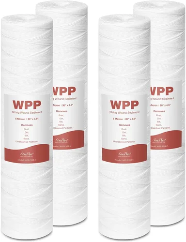 Miniatura 8 de SimPure - Cartucho de filtro de agua para heridas de cadena de 5 micrones, 10 x 4.5 pulgadas para agua de pozo, reemplazo de filtro de sedimentos