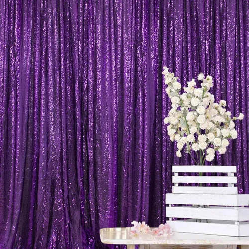 Miniatura 19 de ShinyBeauty PHOTOBOOTH - Fondo de tela de lentejuelas, telón de fondo de boda, telón de fondo óxido, cortinas de lentejuelas, cortinas de Negro