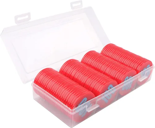Juego de 100 fichas de póquer – Monedas circulares de plástico de 1.58 pulgadas para juegos y contar, 0.16 oz cada una, accesorios perfectos para el