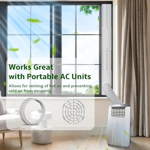 Miniatura 6 de Kit de ventilación de ventana para secadora BEWAVE, kit de ventilación de ventana compatible con manguera de ventilación de secadora de 4