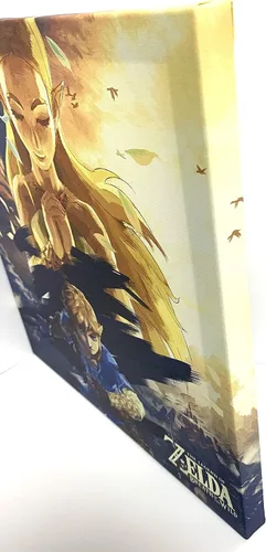 Miniatura 6 de Póster impreso en lienzo de The Legend of Zelda Breath of the Wild de 12 x 12 pulgadas, decoración artística de pared - Link and Zelda