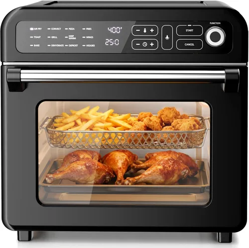 Kismile Combo de horno tostador de freidora de aire de 18 cuartos de galón, horno de convección de encimera 12 en 1, 70 a 450 ℉, hornear, asar,