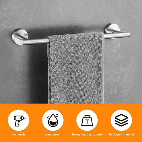 Miniatura 3 de Juego de accesorios de baño de níquel cepillado, juego de toallero de 24 pulgadas, juego de 10 accesorios de baño, incluye 2 paquetes de toallero