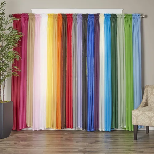 Miniatura 3 de Elegant Comfort - Cortinas transparentes de lujo con bolsillo para barra para cocina, dormitorio y sala de estar, Microfibra, Beige