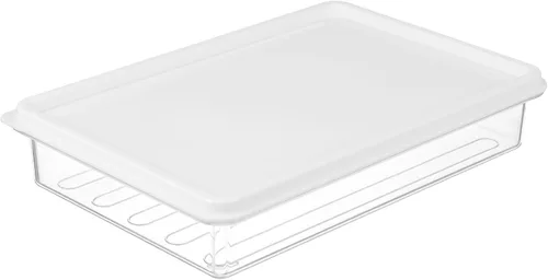 Contenedor de almacenamiento de tocino transparente con tapa, caja de almacenamiento de carne para refrigerador, organizador de alimentos hermético